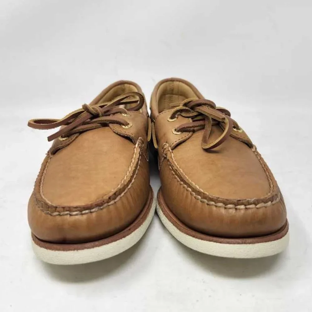 Men's 8 Sperry Gold Cup Authentic Original 2-eye boat shoes soft tan leather